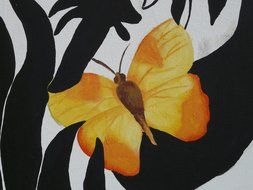 yellow butterfly painting