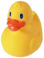 Yellow and orange plastic duck toy