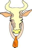 Cow Head with bell drawing