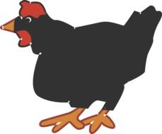 graphic image of a black chicken