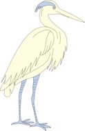 drawing of an egret