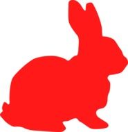 Red silhouette of the rabbit