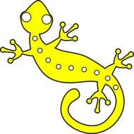 Yellow exotic gecko clipart