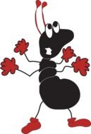 drawing of an startled ant