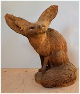 fox, wooden sculpture