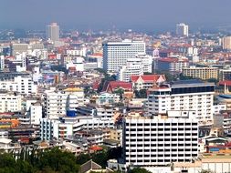 view of the beach in a city in thailand