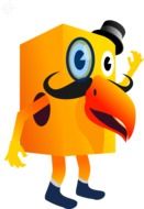 yellow bird as a cartoon character