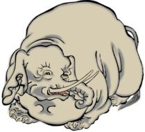 Elephant Woodcut drawing