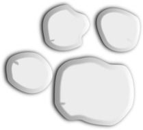 white 3D animal footprint