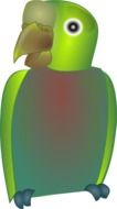 Green Blue parrot drawing