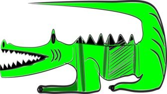Crocodile green drawing