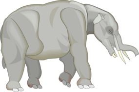 painted grey ancient elephant