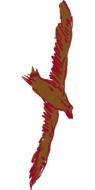 graphic image of a brown bird in flight