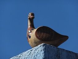 stone figure of a duck