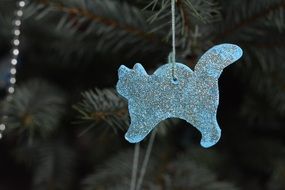 decorative cat on the christmas tree