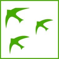 three Green flying Birds, Ecology symbol