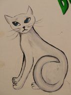 pencil drawing of a cat