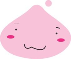 pink droplet on white background