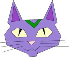 Clipart,picture of purple kitten's head