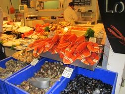 Market stall with the sea animals