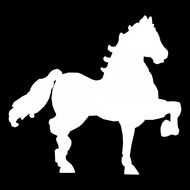 White silhouette of horse