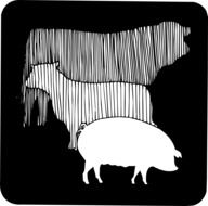 farm animals silhouettes drawing