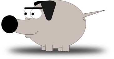 graphic image of a cheerful gray animal