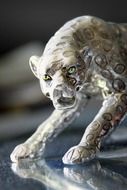 silver panther sculpture