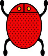 cartoon Ladybug with four legs