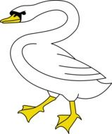 painted white swan