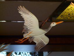 White crane bird toy