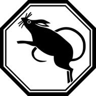 Rat Rodent monochrome vector icon