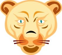 Clipart,picture of yellow lion's head