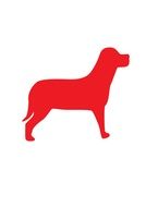 Dog Pub Silloute Red drawing