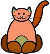 the drawing with a cute cat