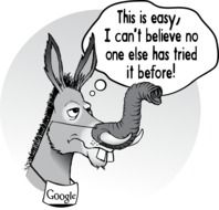 graphic image of a comic donkey