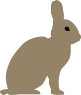 side view of sitting Rabbit, drawing