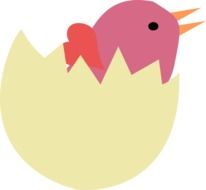 Chick in the broken egg clipart