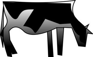 graphic image of a black-gray cow