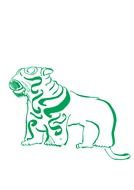 green tiger silhouettes