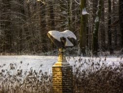 statue in the winter garden