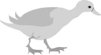 graphic image of a gray duck