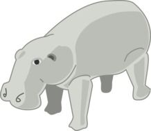 Clip art of grey Hippopotamus