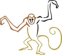 Clipart,picture of colorful monkey