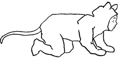 drawing of a child in an animal costume