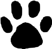 Black silhouette of the paw clipart