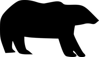 black silhouette of a big bear