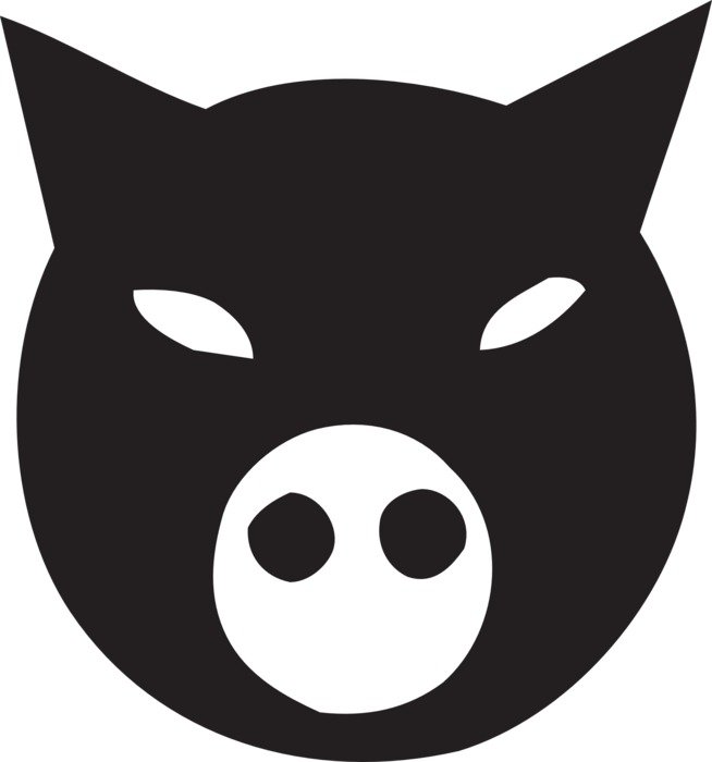 Clipart,picture of black ninja pig