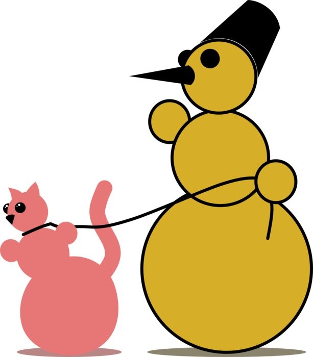 Snowman Cat drawing free image download