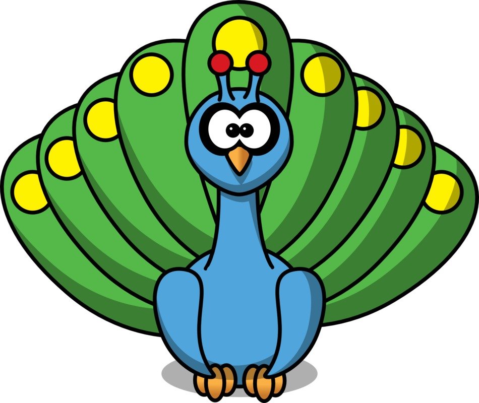 cartoon peacock